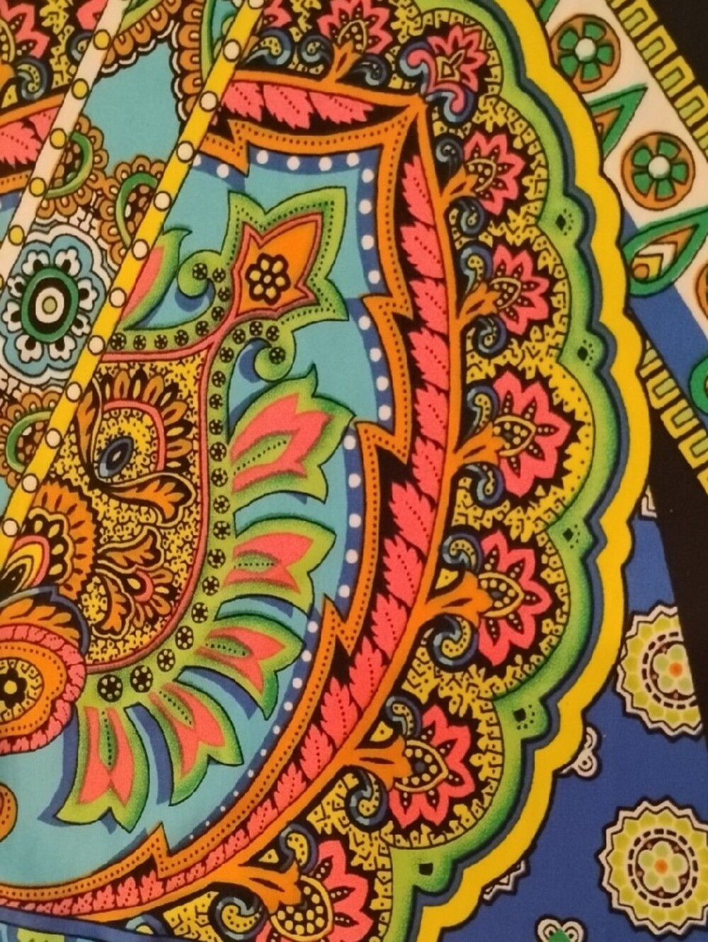 Fluorescent Blacklight Paisley Top & Skirt Set - Picture 4 of 6